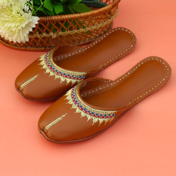 Brown Bindi Backless Slippers - Image 2