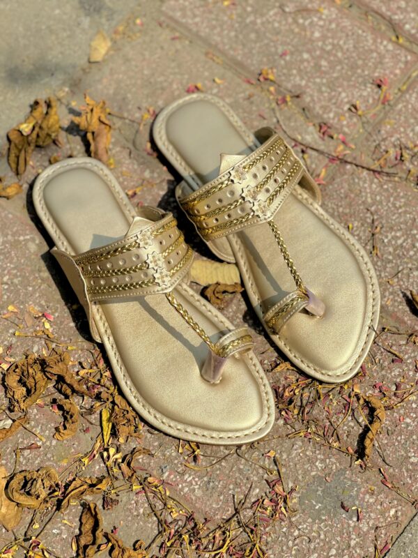 Golden 3 Star Ladies Chappal - Image 2