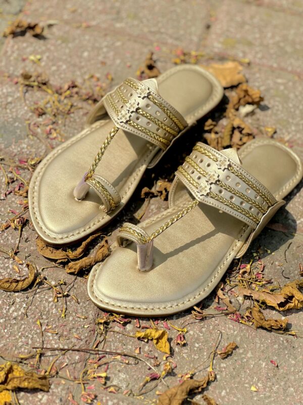 Golden 3 Star Ladies Chappal - Image 3