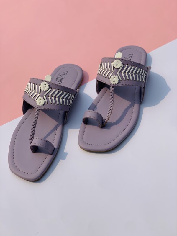 Grey Indian Kolhapuri Chappal - Image 2