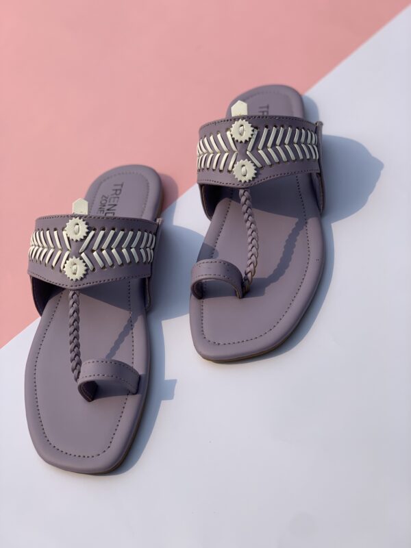 Grey Indian Kolhapuri Chappal - Image 3