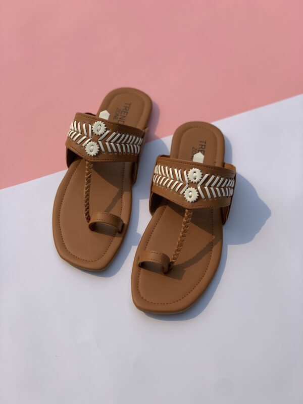 Brown /Choclate Kolhapuri Chappal - Image 2