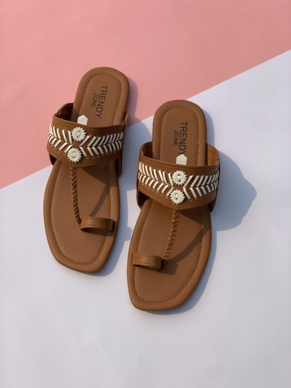 Brown /Choclate Kolhapuri Chappal - Image 3
