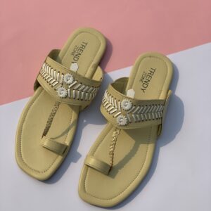 Light Mustard Kolhapuri Chappal