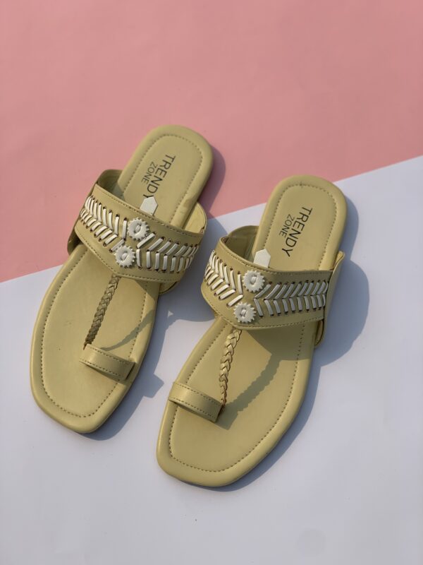 Light Mustard Kolhapuri Chappal
