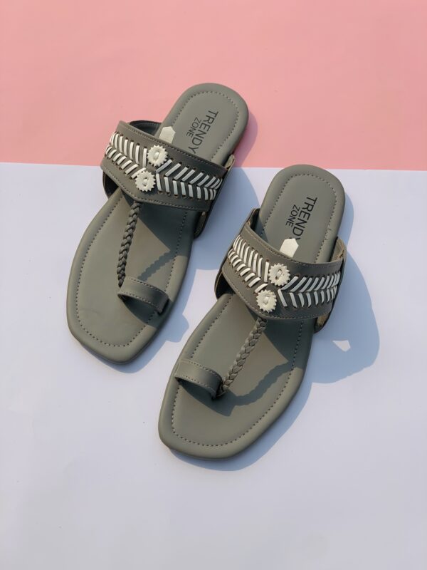 Slate Indian Kolhapuri Chappal - Image 2