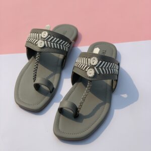 Slate Indian Kolhapuri Chappal