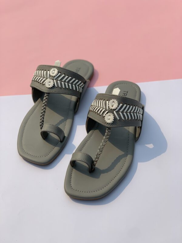 Slate Indian Kolhapuri Chappal