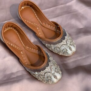 Marina Silver Net Work Ladies Khussa