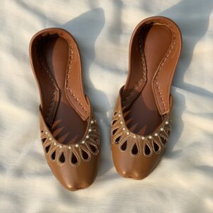 Mustard Cut Work Ladies Khussa