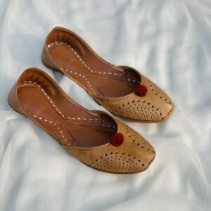 Brown Cut Work Flower Ladies Khussa