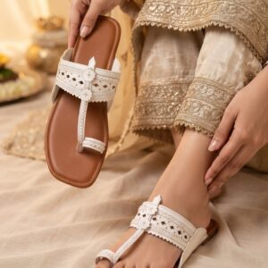 White Indian Ladies Chappal
