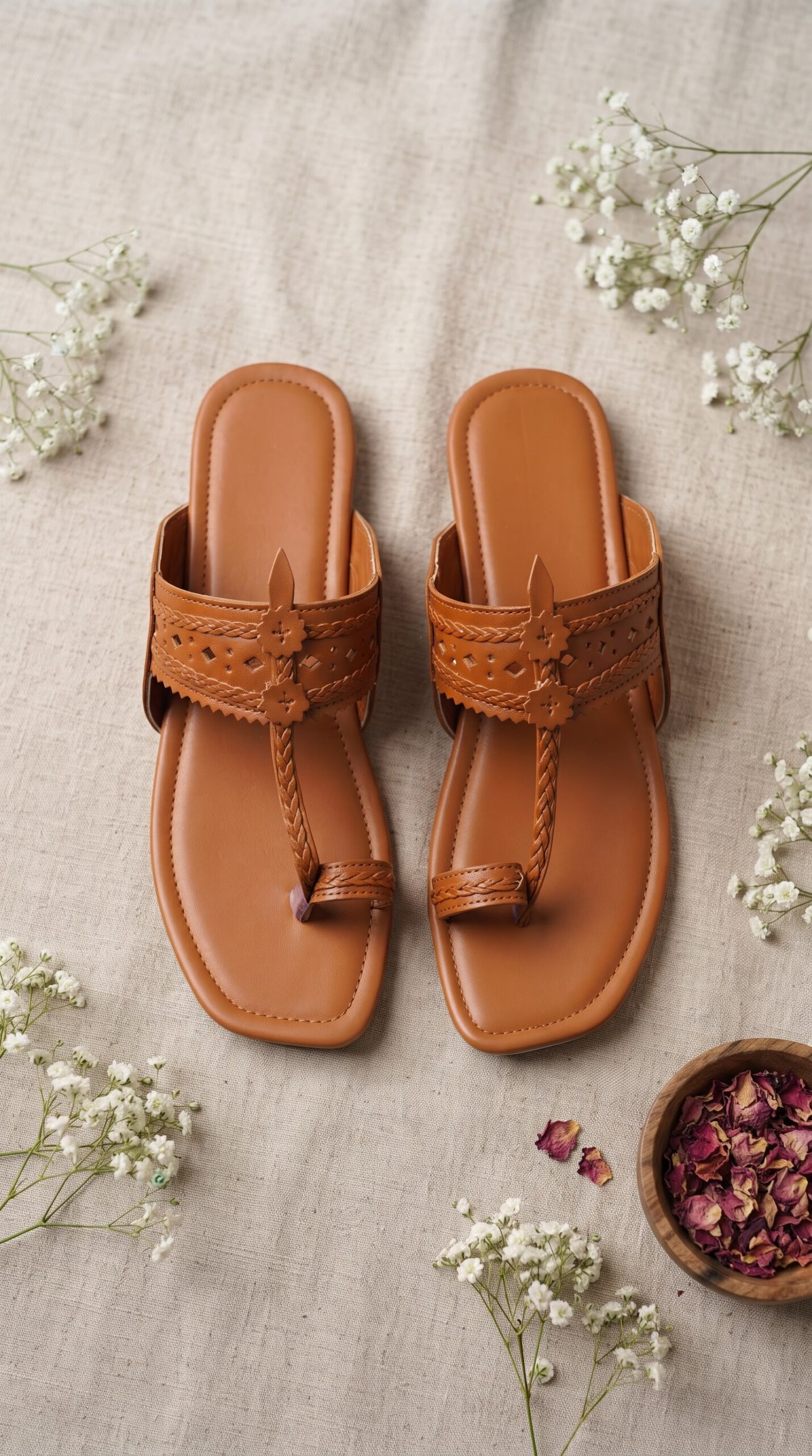 Brown Indian Ladies Chappal - Image 3