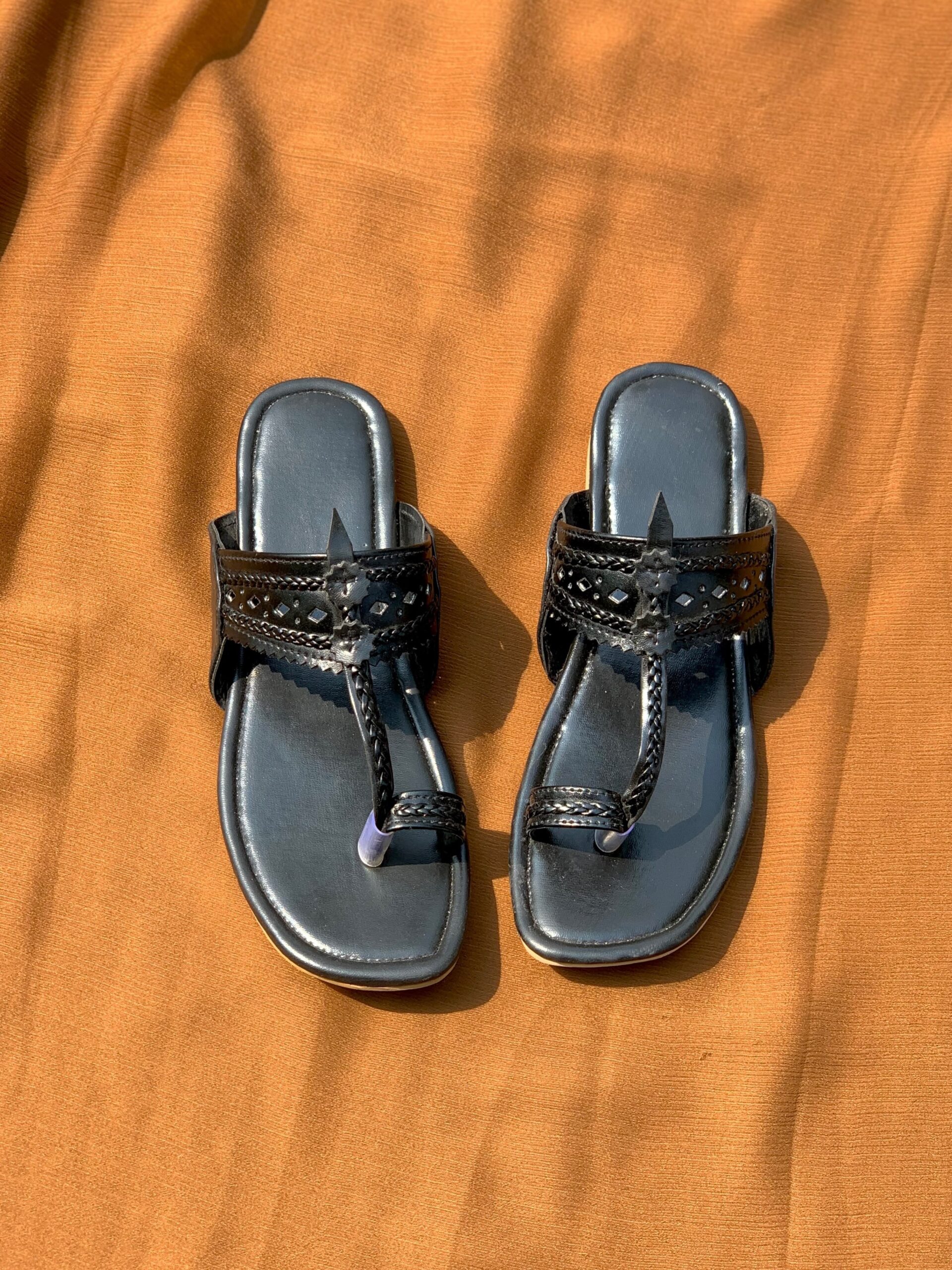 Black Indian Ladies Chappal - Image 2
