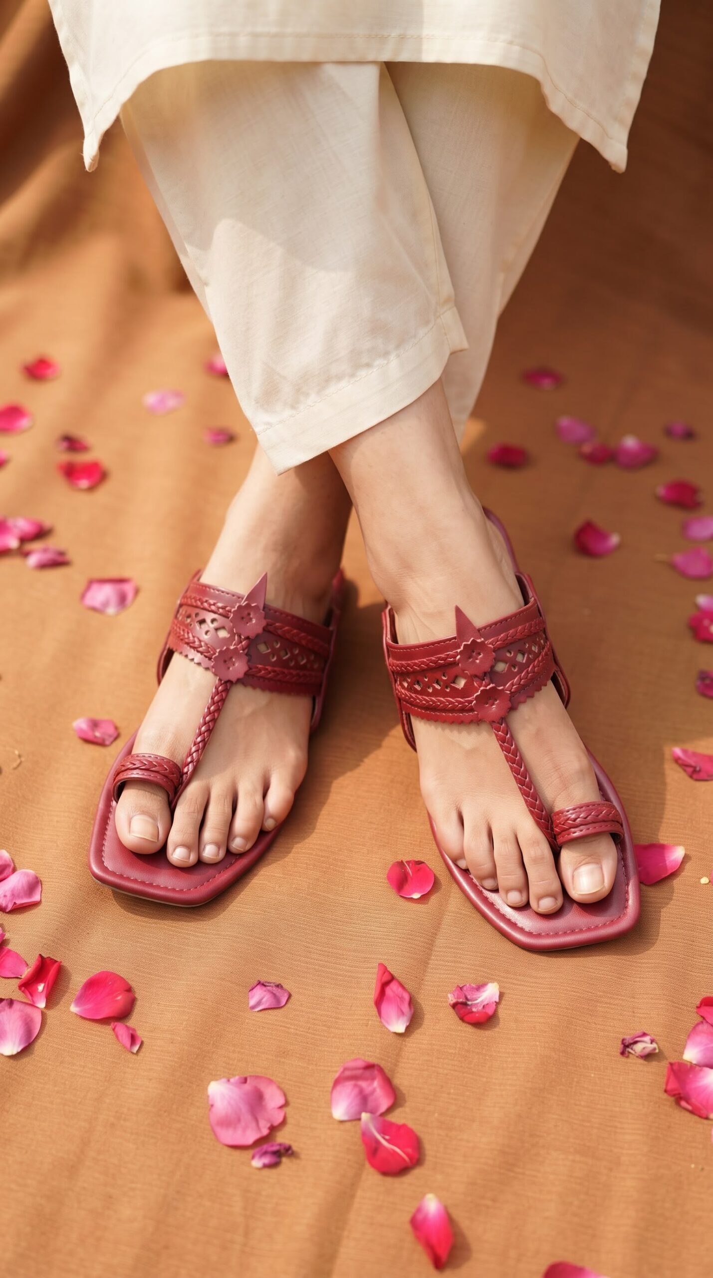 Maroon Indian Ladies Chappal