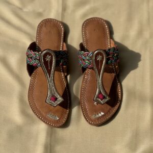 Brown Multi Tie Kolhapuri Chappal