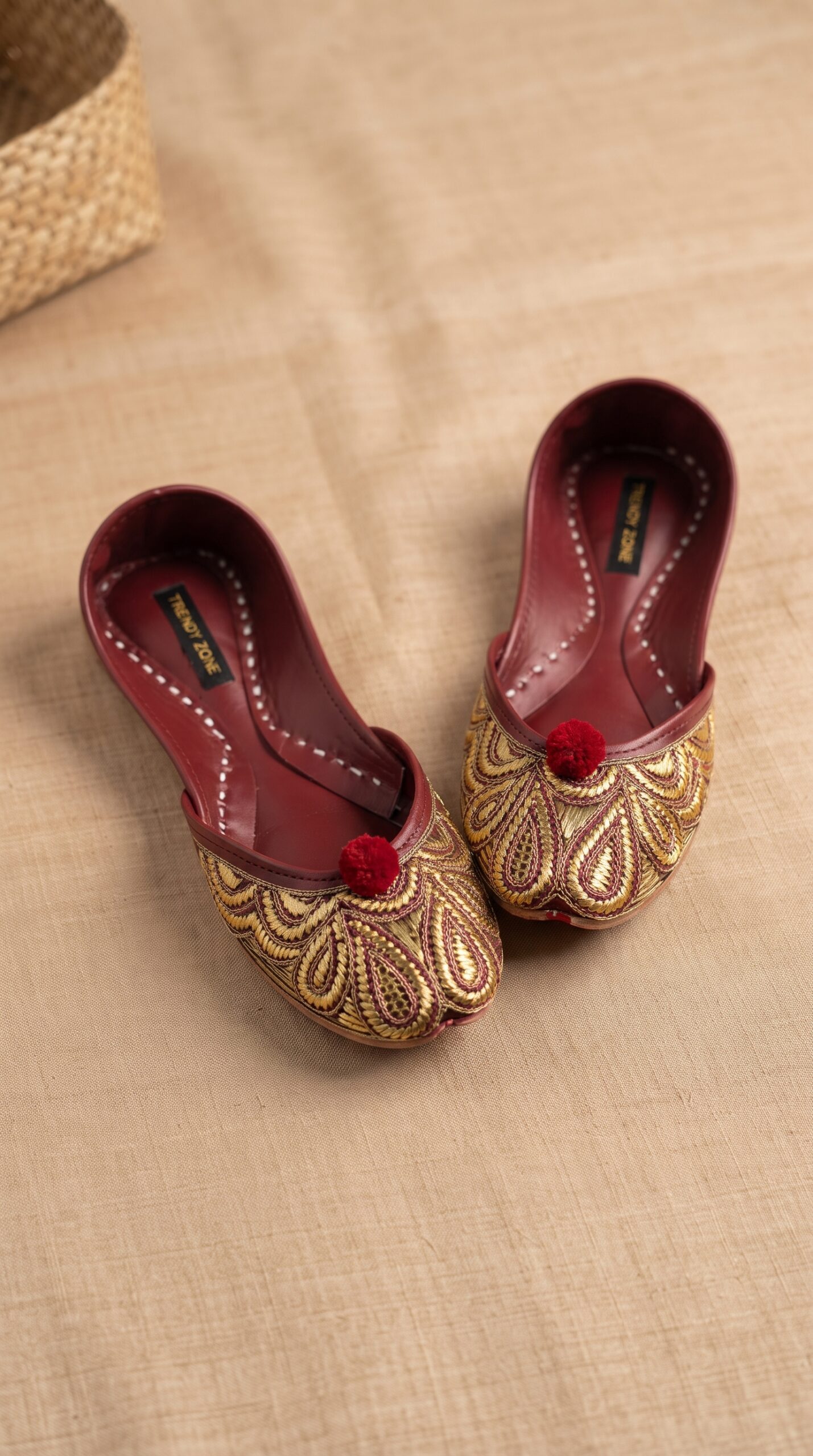 Royal Maroon Embroidered Khussa